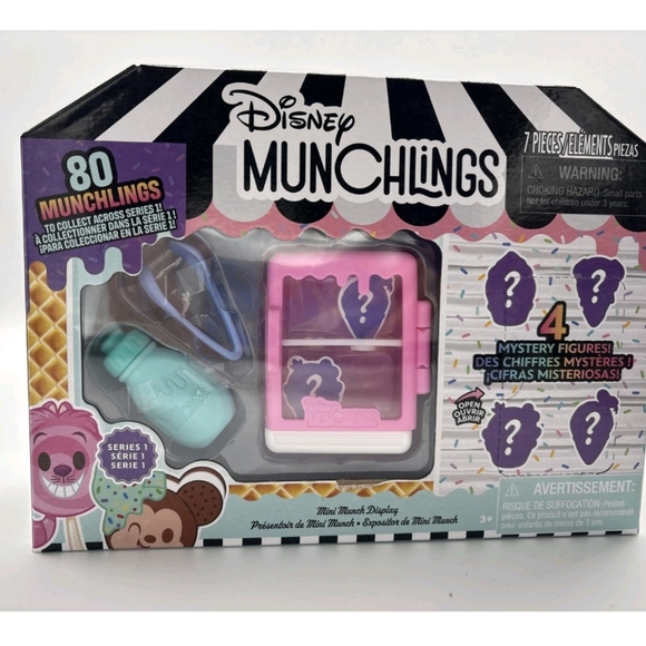 Disney Other - Disney Munchlings Mini Munch Pink Display Scented Figures 7 Pieces Series 1 NIB